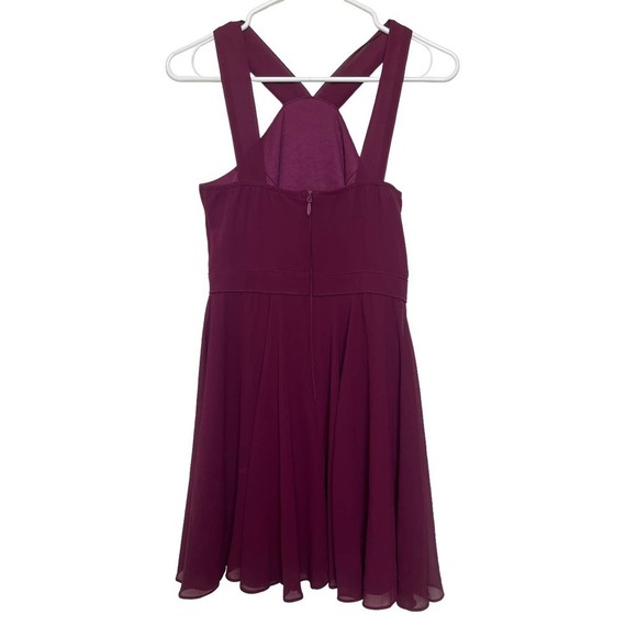 Lulu's Forevermore Burgundy Skater Dress Extra Small - Picture 6 of 7